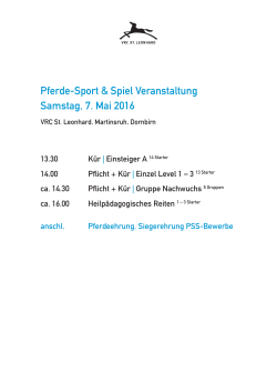Pferde-Sport & Spiel Veranstaltung Samstag, 7. Mai 2016