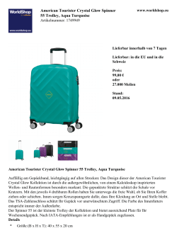 American Tourister Crystal Glow Spinner 55 Trolley, Aqua Turquoise