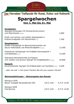 Spargelwochen - Restaurant am Kalvarienberg