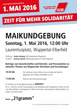 1. Mai 2016 Wuppertal