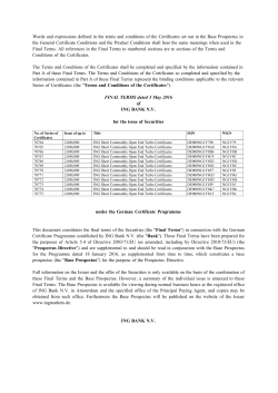 Final Terms - ING Markets