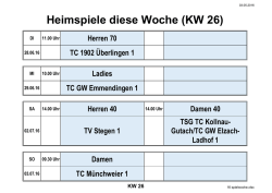 Heimspiele diese Woche (KW 26)