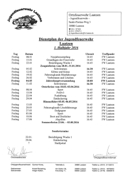 Dienstplan JF 1.2016 - Freiwillige Feuerwehr Laatzen