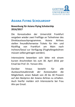 Asiana Flying Scholarship 2016/2017