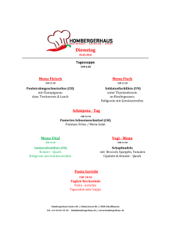 Dienstag - Hombergerhaus