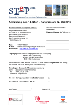 Anmeldung STeP - Fachhochschule Stralsund