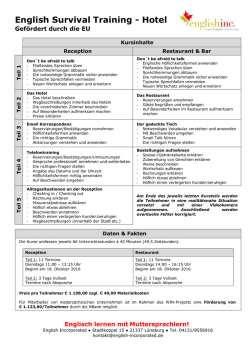 English for Reception - english incorporated