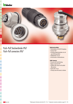 Push–Pull Steckverbinder IP67 Push–Pull connectors IP67