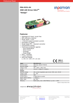 PSU-0231-04 &bull; LED-Driver &bull; Dali&trade; &bull; Design &bull; 30W