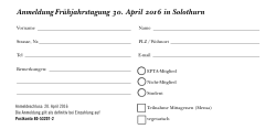 Anmeldung Frühjahrstagung 30. April 2016 in Solothurn