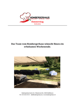 Donnerstag - Hombergerhaus