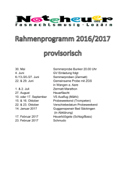 Rahmenprogramm 2016
