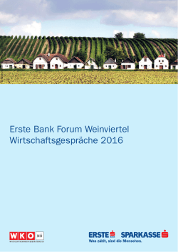 Erste Bank Forum Weinviertel Wirtschaftsgespräche 2016