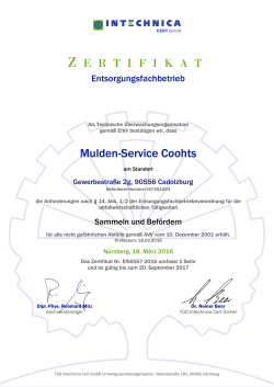 Ihr zertifizierter Entsorgungsfachbetrieb - Mulden