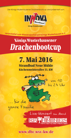 Veranstaltungs-Flyer vom 16. Drachenbootcup KW