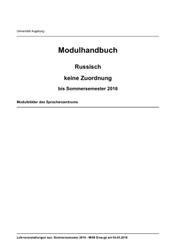 Russisch: Modulblätter - Sprachenzentrum