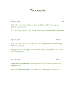 Wochenangebot - Thai Cuisine Restaurant
