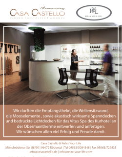Wir durften die Empfangstheke, die Wellensitzwand