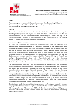 IVB und Stubaitalbahn GmbH, Ansuchen um eisenbahnrechtl