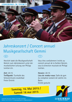 Jahreskonzert / Concert annuel Musikgesellschaft Gemmi