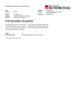 Fernstudien-Experte - FernUniversit&auml;t in Hagen