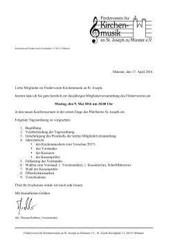 Münster, den 17. April 2016 Liebe Mitglieder im Förderverein