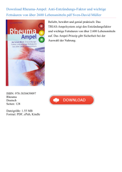Rheuma-Ampel: Anti-Entzündungs-Faktor und wichtige Fettsäuren