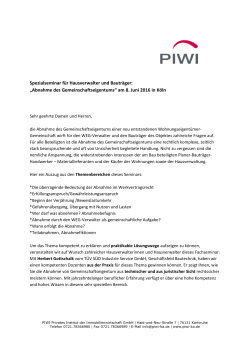 Seminarbeschreibung und Anmeldung - PIWI