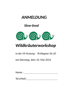 Anmeldung - Slow Food Carinthia