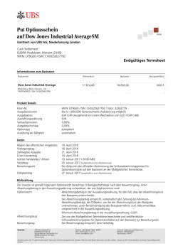 Termsheet vom Emissionstag (DE)
