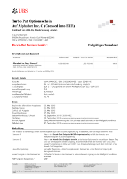 Termsheet vom Emissionstag