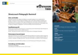 Montessori-Pädagogik Basisteil - Pädagogische Hochschule Tirol
