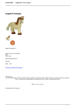 HOLZTIGER : Zugpferd Holztiger