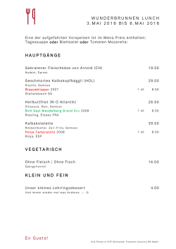 Mittagsmen&uuml; - WUNDERBRUNNEN
