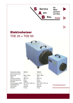 Elektroheizer TDE 25 + TBE 65
