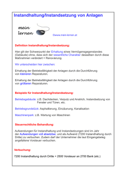 Instandhaltung/Instandsetzung Merkblatt - www.mein