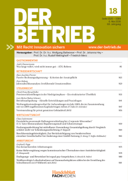 Heft 18 - Der Betrieb