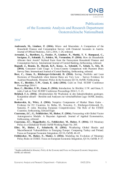 Publications of the Economic Analysis and Research