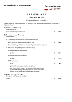 Fernw&auml;rmetarif Mai 2016