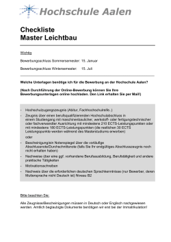 Checkliste Master Leichtbau