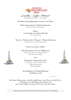 Candle – Light – Dinner - Kurhotel Hochsauerland 2010, Willingen