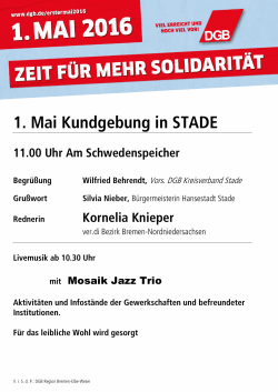 1. Mai Kundgebung in STADE - DGB Region Bremen-Elbe
