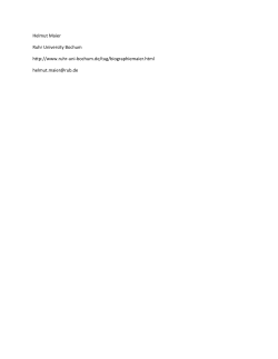 Helmut Maier Ruhr University Bochum http://www.ruhr-uni