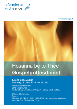 Hosanna be to Thee Gospelgottesdienst