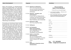 Infoveranstaltung Master Online Bauphysik Fax: 0711 / 685