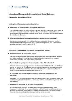 Information zur Antragstellung 107: Frequently Asked Questions
