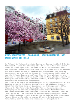 Kirschblütenfest, Flohmarkt, Begegnungsfest: Das