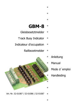 Anleitung Gleisbesetztmelder GBM-8