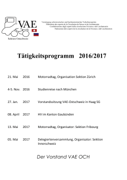 Tätigkeitsprogramm 2016/2017