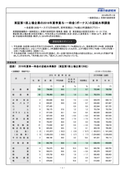 東証第1部上場企業の2016年夏季賞与・一時金